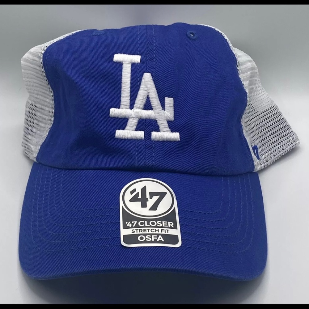 ‘47 Brand Los Angeles Dodgers MLB Closer Trucker Cap Hat Mesh Stretch Fit OSFA